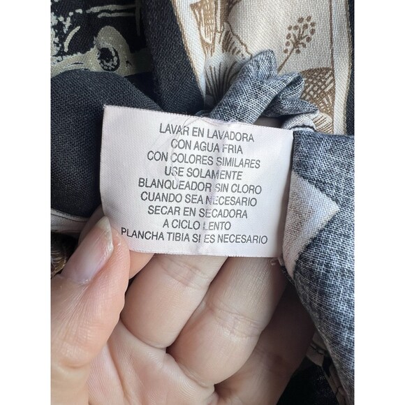 VTG Puritan Men LARGE Surfer Van Tropical Black Hawaiian Short Sleeve Button Up - Picture 6 of 8